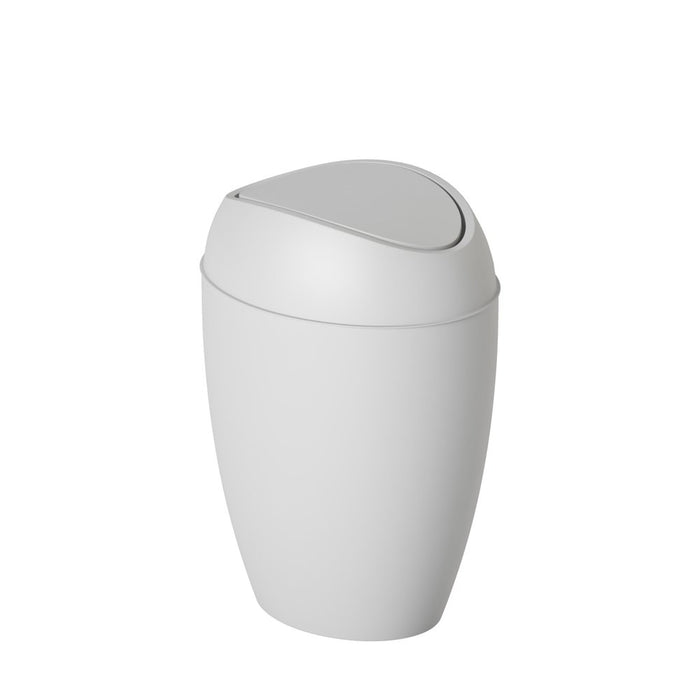2.4 Gal Twirla Polypropylene Swing-Top Lid Bathroom Trash Can Garbage Can, Grey