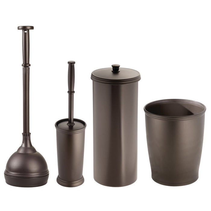 Idesign Kent round Plastic Garbage Wastebasket,– 8.35" X 8.35" X 10", Bronze