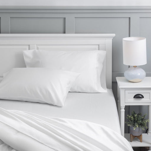 Hotel Style 500 Thread Count Tri-Blend with Lyocell Bed Sheet Set, Queen, Arctic White