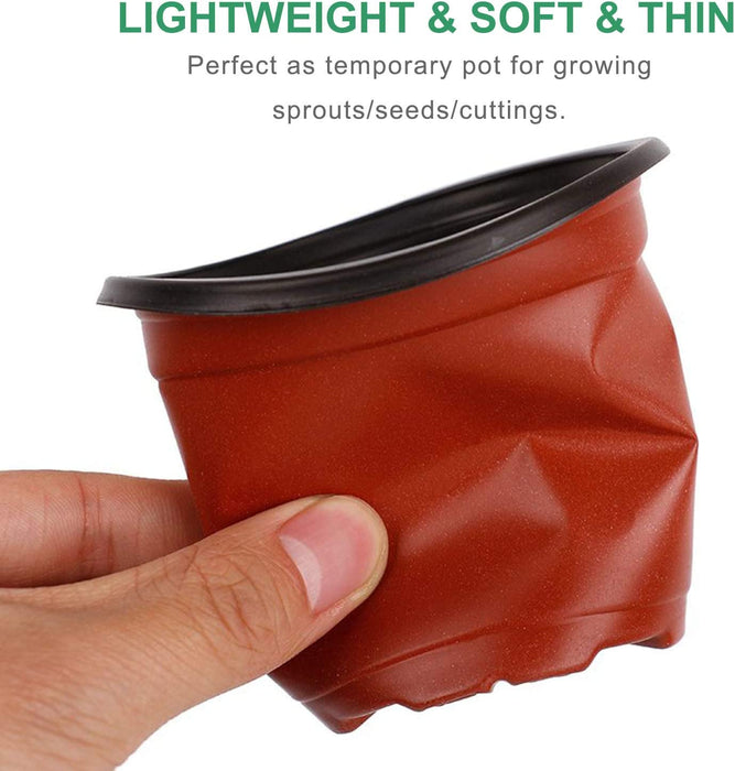 120 Packs 4 Inches Plastic Plant Nursery Pots with 15 Pcs Plant Labels, Seed Starting Pot Flower Plant Container for Succulents, Seedlings, Cuttings, Transplanting