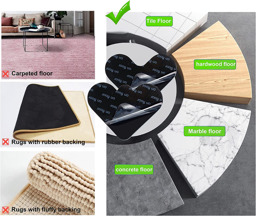 12 Pack Rug Pad Gripper Non Slip Rug Pads for Hardwood Floors Tiles Area Rugs, 3.15'' X 3.15'' Carpet Grippers Rug Tape Stickers Holder Washable Reusable