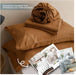 Simple&Opulence 100% Linen Sheet Set Solid Color-4 Pcs Washed French Linen Bed Sheets(1 Flat Sheet,1 Fitted Sheet,2 Pillowcases)-Breathable Bedding Set (Rust, Queen)