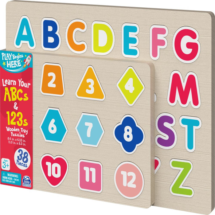 Learn Abcs and 123S Chunky Wood Puzzle, for Families and Kids Ages 3 and Up