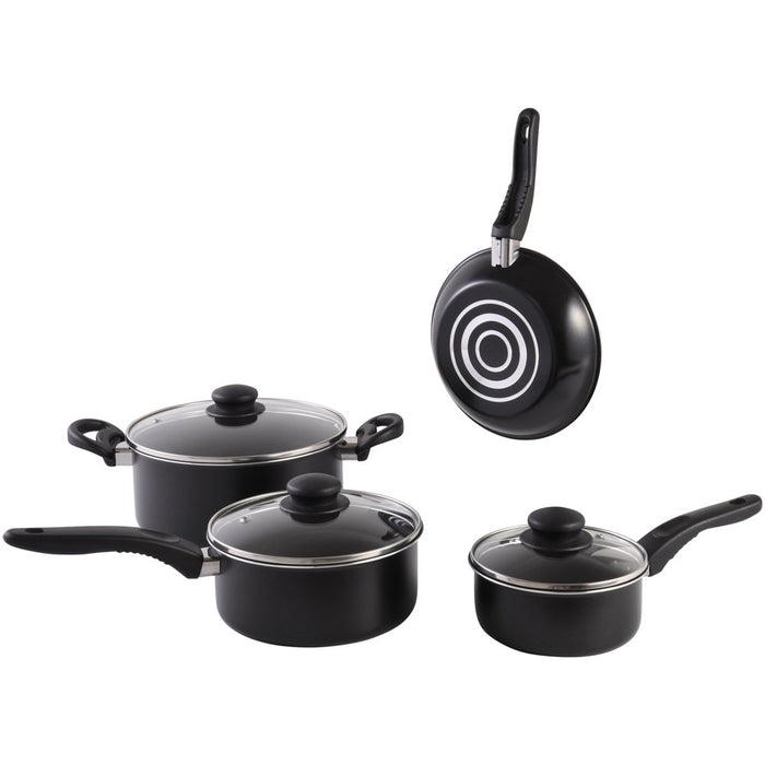 Mainstays 7 Piece Nonstick Dishwasher Safe Cookware Set, Black