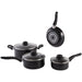 Mainstays 7 Piece Nonstick Dishwasher Safe Cookware Set, Black