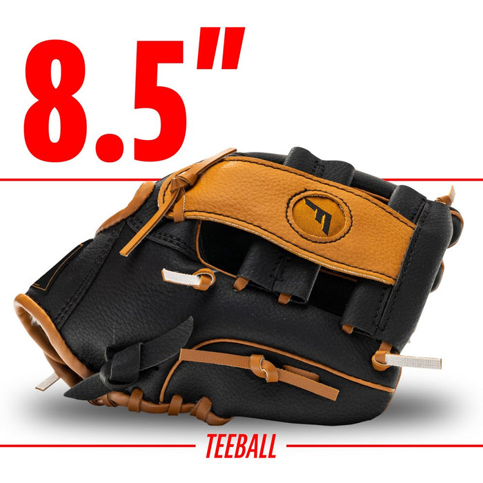 8.5 In. Performance Tee Ball Glove, Black/Tan, Right Hand Throw