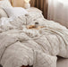 Bedsure Boho Duvet Cover Queen - Boho Bedding, Tufted Queen Duvet Cover for All Seasons, 3 Pieces Embroidery Shabby Chic Home Bedding Duvet Cover Set (Beige, Queen, 90X90)