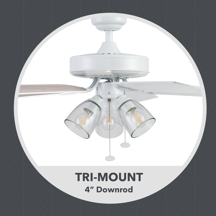 Better Homes & Gardens 52" 5 Blade White Ceiling Fan with 3 Lights