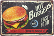 Retro Metal Sign Vintage Tin Sign Hamburg Sign for Plaque Poster Cafe Wall Art Gift 12 X 8 INCH