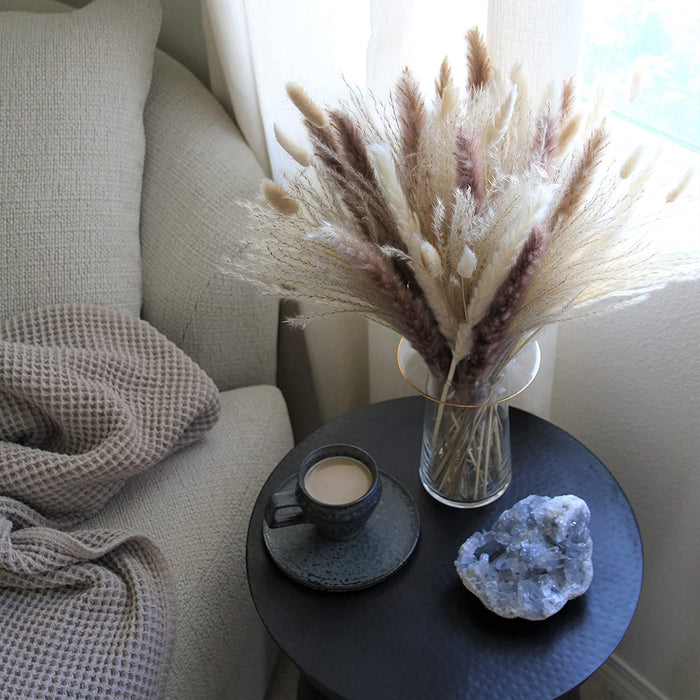 85Pcs Boho Home Decor Dried Flowers Arrangements White & Natural Pampas Grass, Reed, Bunny Tails