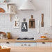 Cutting Board Eat Sign Set Hanging Art Kitchen Eat Sign Fork and Spoon Wall Decor Rustic Primitive Country Farmhouse Kitchen Decor for Kitchen and Home Decoration (Gray, White, Brown)