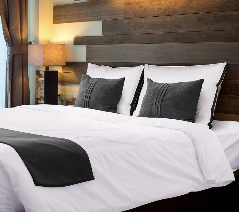 Bed Pillows for Sleeping Queen Size (Black), Set of 2, Cooling Hotel Quality, Gusseted Pillow for Back, Stomach or Side Sleepers