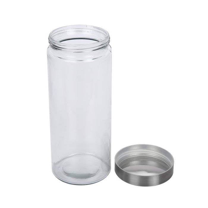 Mainstays Glass Storage Canisters with Stainless Steel Lids, 4 Piece Set