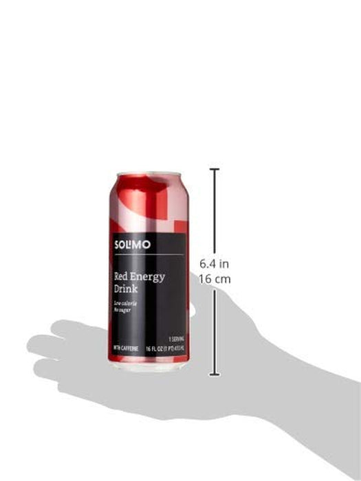 Amazon Brand -  Red Energy Drink, Sugar Free, 16 Fluid Ounce (Pack of 12)