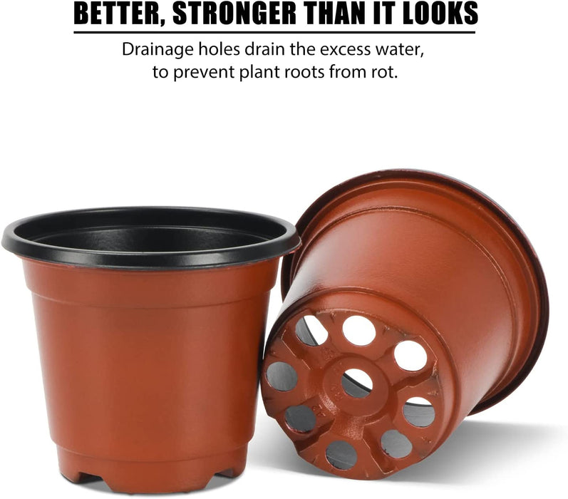 BEWAVE Plant Nursery Pots with Humidity Dome, 100 Sets Indoor Gardening Pot Planting Containers Starter Seed Starting Containers Planters with 100 Pcs Plant Labels, 3.5"