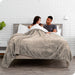 Plush Sherpa Bed Blanket, Fluffy & Soft, Reversible, Lightweight, Twin/Twin XL, Light Taupe