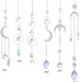 Suncatcher,6Pcs Crystal Suncatcher, Hanging Wind Chime Style Garden Suncatcher for Chandelier, Window, Wall, Garden, Home