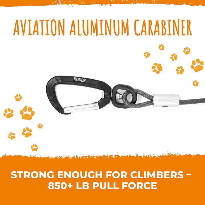 Dog Seat Belt Chew Proof Metal Pet Safety Belt Steel Braided Vehicle Restraint No Chew Tether Seatbelt with Rock Climbers Carabiner