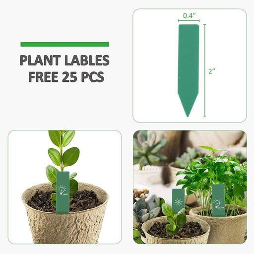 60 Packs 2.4 Inch Peat Pots Plant Starters for Seedling with 25 Pcs Plant Labels, Biodegradable Herb Seed Starter Pots Kits, Garden Germination Nursery Pot