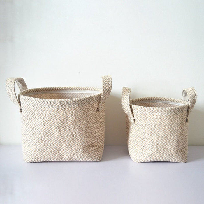 Household DIY Handmade Woven Storage Baskets Flower Pot Jute Cloth Sundries Holder Underwear Toy Container Storage Basket
