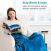 Electric Blanket Heated Blanket 50" X 60" Flannel Heated Throw with 10 Heating Levels, Auto-Off, Machine Washable, Blue