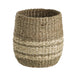 Mainstays Natural Seagrass Basket with Cream Color Stripes
