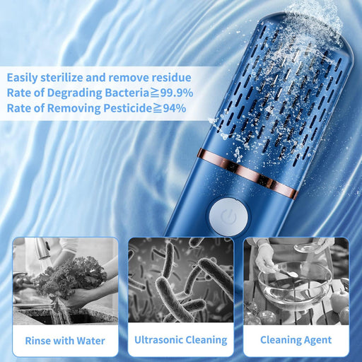 Fruit and Vegetable Washing Machine,Aquapur Fruit Cleaner Device,Fruit Purifier for with Oh-Ion Purification Technology for Cleaning Fruit,Vegetable,Rice,Tableware (Blue)