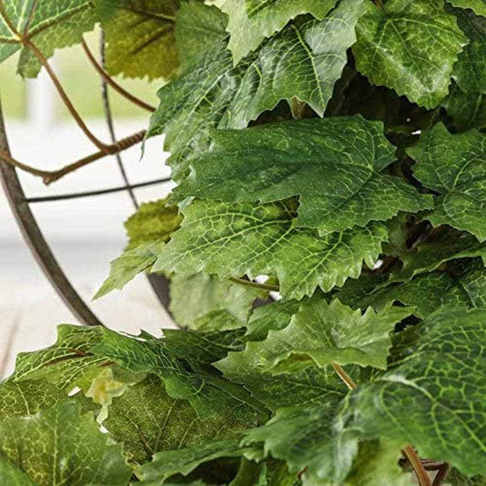 Grape Leaf Cascading Artificial Ivy Vine Bush Greenery - Indoor/Outdoor Tuscany Vineyard Winery Hanging Grape Leaves Plant for Home Porch or Patio Decor (39" L)