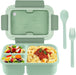 Bento Box, Bento Box for Adults, 49 OZ 3 Compartments Bento Lunch Box with Spoon & Fork, Leakproof Bento Box, Microwave Safe