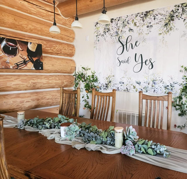 Eucalyptus Garland 6.56 Ft Lush Silver Dollar Eucalyptus Leaves Boxwood Artificial Faux Greenery Garland Vines for Baby Shower Wedding Party Table Runner Room Home Mantle Decor
