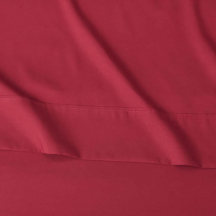 Lightweight Super Soft Easy Care Microfiber Bed Sheet Set with 14" Deep Pockets - Queen, Burgundy