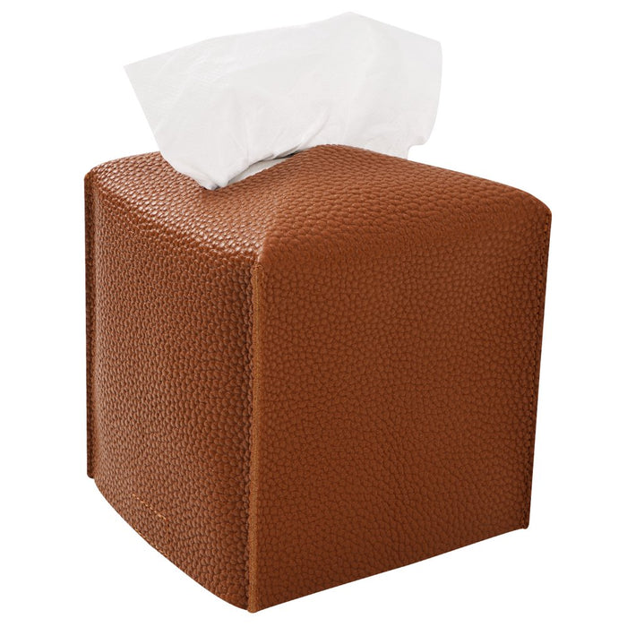 Tissue Box Cover, PU Leather Square Tissue Box Holder for Living Room/Night Stands/Office/Car/Dining Table Home Decor