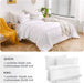 White Boho King Size Comforter Set, Striped Cute Pom Pom Bedding Bedspread 3 Pieces(1 Aesthetic Pom Comforter +2 Pillowcases) Soft Cozy Fluffy Farmhouse Shabby King Bedding Set All Season