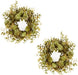 Set of 2 Artificial Grapevine and Eucalyptus Candle Ring or Wreath for Home Decor, and Displaying