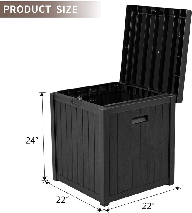 All-Weather Outdoor Storage Deck Box Container Patio Garden Furniture Outdoor Storage for Furniture Cushions, Gardening Tools and Pool Toys (Black)