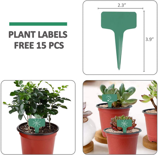 120 Packs 4 Inches Plastic Plant Nursery Pots with 15 Pcs Plant Labels, Seed Starting Pot Flower Plant Container for Succulents, Seedlings, Cuttings, Transplanting