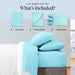 6 PC Sheet Set Sheets Deep Pockets 18" Eco Friendly Wrinkle Free Sheets Machine Washable Hotel Bedding Silky Soft - Aqua Queen