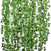84 Feet 12 Strands Artificial Ivy Leaf Plants Vine Hanging Garland Fake Foliage Flowers Home Kitchen Garden Office Wedding Wall Decor, Green