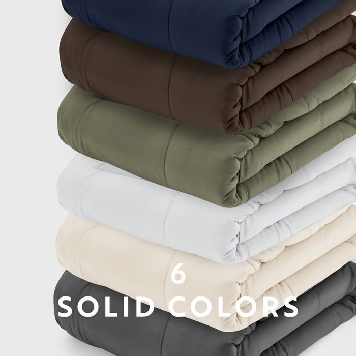Gray All Season Alternative down Solid Comforter, King/Cal King, by Noble Linens