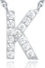 14K White Gold Plated Cubic Zirconia Initial Necklace | Letter Dainty Necklaces for Women