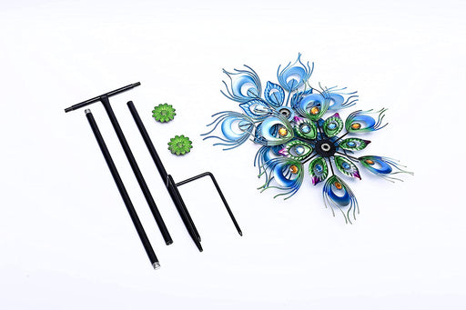 Peacock Wind Spinner, 48Inch Double Wind Sculpture, Kinetic Wind Spinners Outdoor Metal Stake Yard Spinners, Garden Wind Catcher Wind Mills, Wind Spinners for Yard and Garden