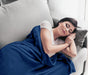 Fleece Blanket Queen Size Navy 300GSM Luxury Bed Blanket Anti-Static Fuzzy Soft Blanket Microfiber (90X90 Inches)