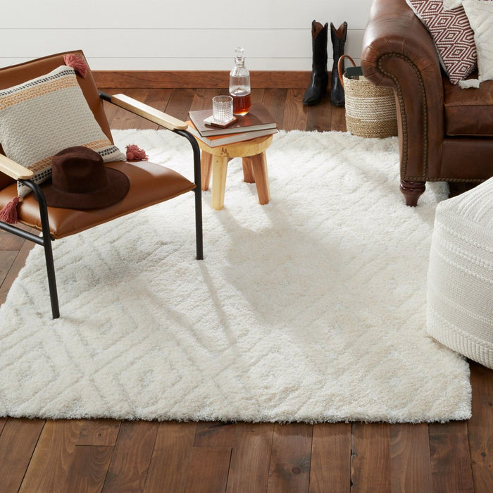 Wanda June Home Shag Area Rug, Ivory, 5'2" X 7'2" by Miranda Lambert