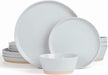 Saturn Dinnerware Sets, 12 Piece Dish Set, Plates and Bowls Sets for 4, White