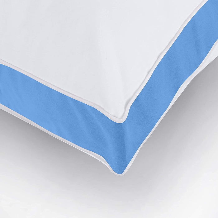 Bed Pillows for Sleeping Queen Size (Blue), Set of 2, Cooling Hotel Quality, Gusseted Pillow for Back, Stomach or Side Sleepers