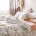 MICBRIDAL Reversible Floral Duvet Cover Queen Soft 100% Cotton Bedding Set Garden Floral Bedding Set Full 3 Pcs Garden Style Floral Comforter Cover for Girls Women