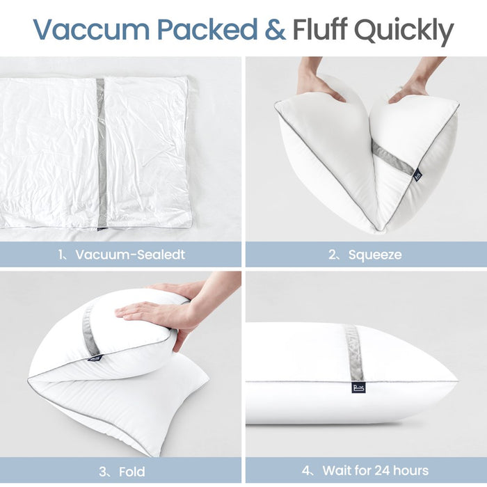 Pillows for Bed Set of 2 King Size, down Alternative Pillows Ultra Soft Fiber Fill