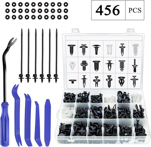 456 Pack Trim Removal Tool, Car Panel Door Audio Trim Tool Kit, Auto Clip Fastener Remover Pry Tools Set, Push Pins Clip Removal Tool Set