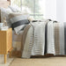 Quilt Queen Size, Queen Quilt Set, Cotton Quilt, Grey Striped Queen Quilt Bedding Set Bedspreads, Reversible Lightweight Quilt Bedspread Set for All Season, 3-Piece