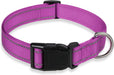 Reflective Dog Collar with Buckle Adjustable Safety Nylon Collars for Small Medium Large Dogs, Black S